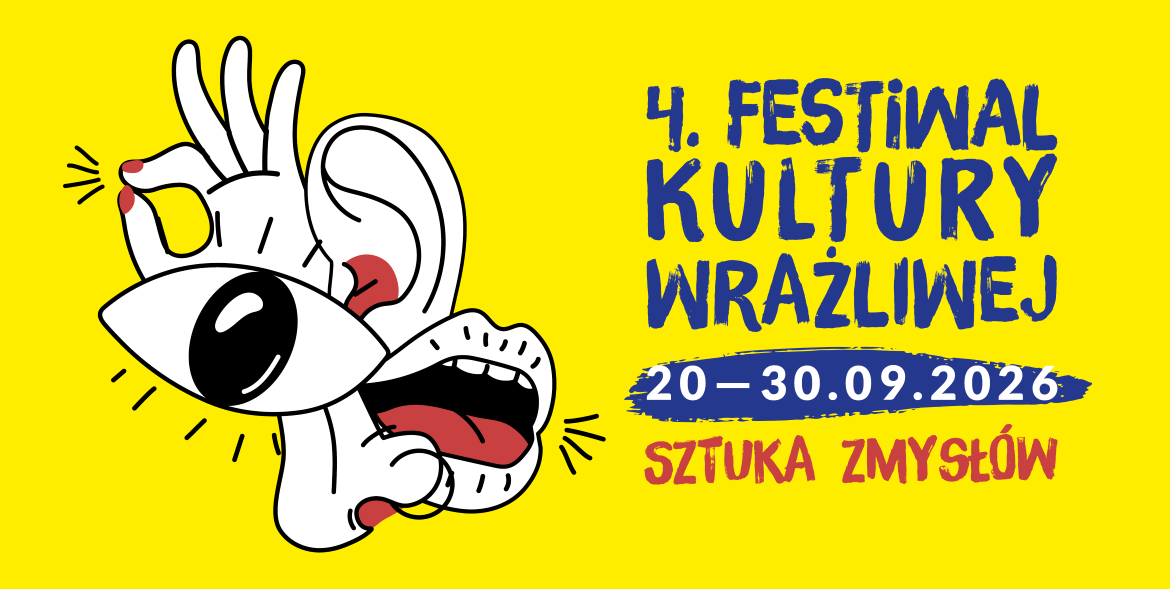 logo Festiwal Kultury Wrażliwej przedstawiające graficzne rękę, usta, oko, nos