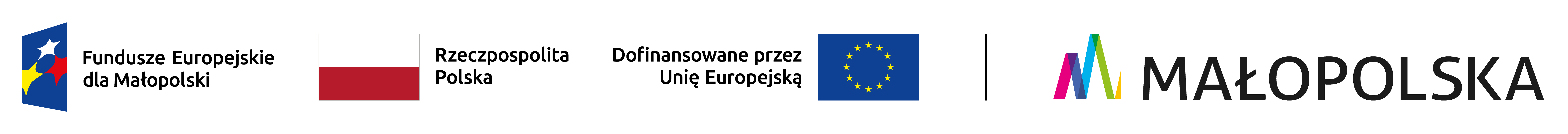 Logotypy Funduszy Europejskich dla Małopolski 2021–2027