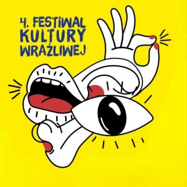 logo Festiwal Kultury Wrażliwej przedstawiające graficzne rękę, usta, oko, nos