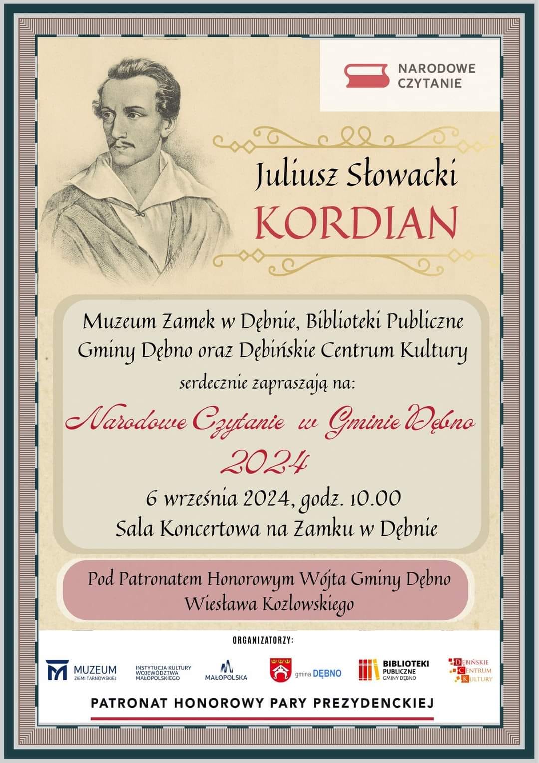 Narodowe Czytanie – Lekturą tegorocznej odsłony będzie “Kordian” Juliusza Słowackiego 