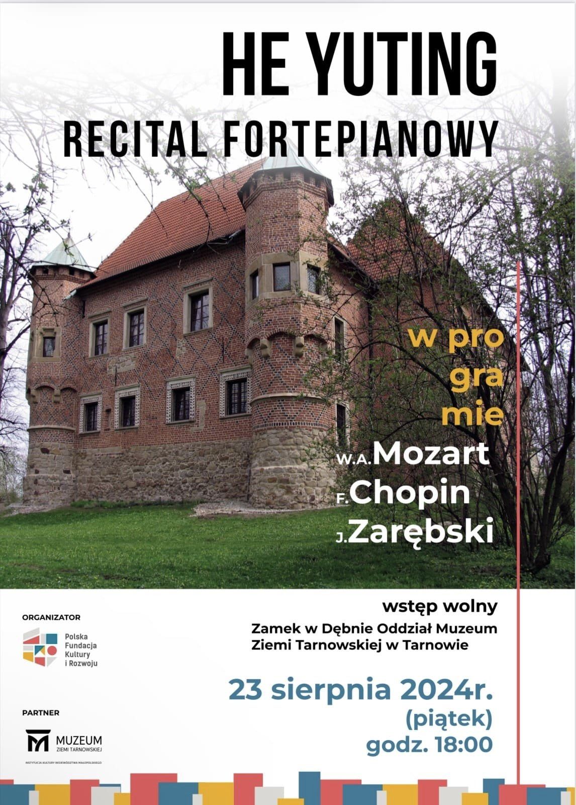 HE YUTING – RECITAL FORTEPIANOWY W MUZEUM ZAMEK W DĘBNIE