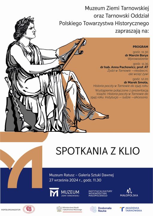 „Spotkania z Klio” – 27 września 2024 roku o godzinie 11.30 w Muzeum Ratusz- Galerii Sztuki Dawnej.