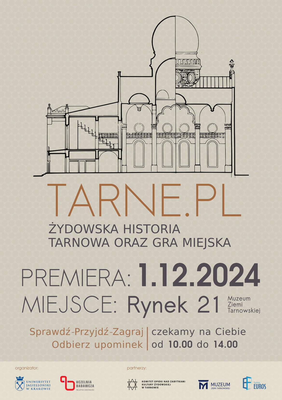 plakat żydowska historia Tarnowa oraz gra miejska