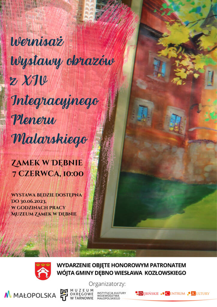 plakat do wystawy prac malarskich na Zamku w Dębnie